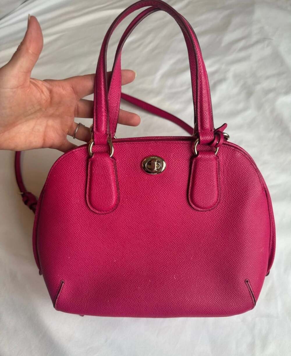 Coach Prince Street Leather Pink Satchel Handbag
